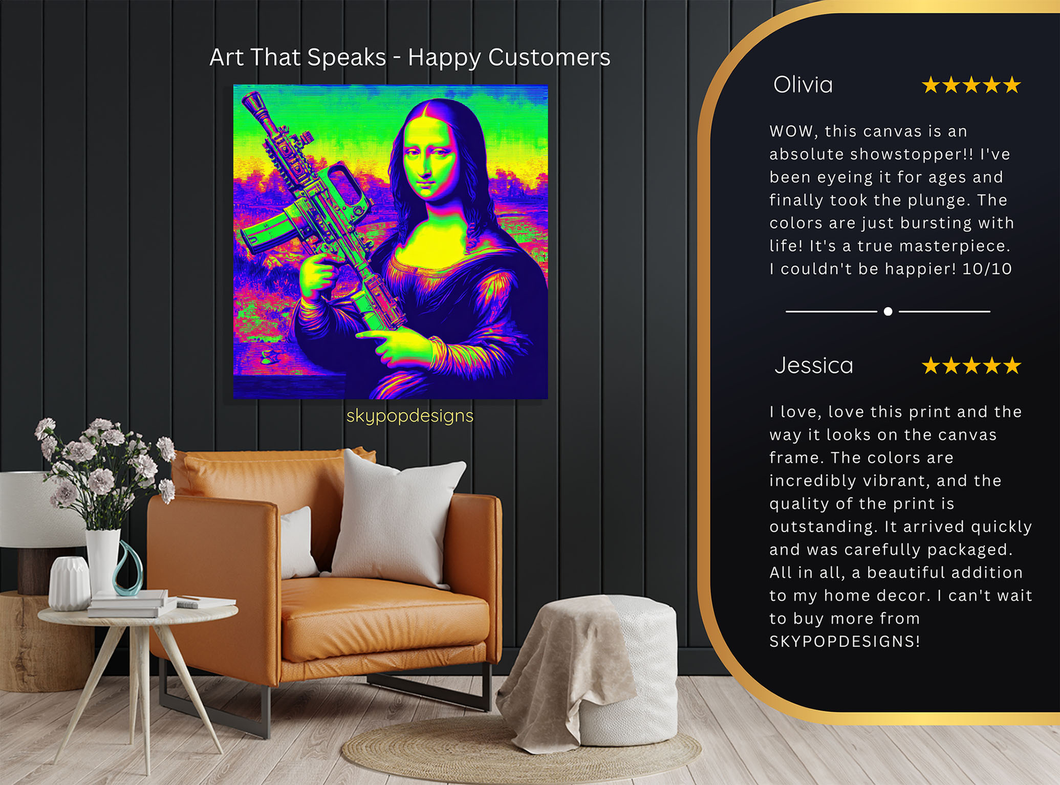 8.jpg Mona Lisa With Gun Art