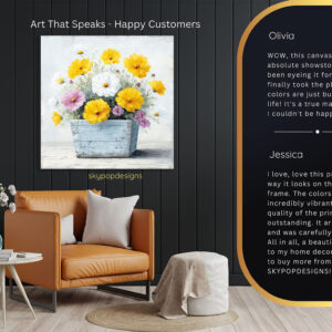 Cosmos Flower Basket Art