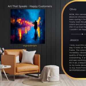 Violinist City Lights Art