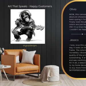 Chimpanzee Rock Star Guitar Art