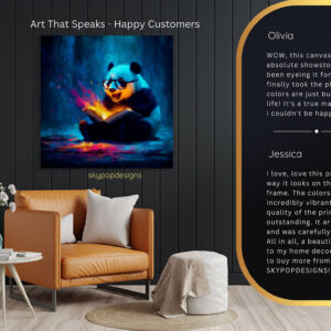 Panda Reading Book Art