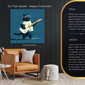 Cat Rock Star Guitar Art