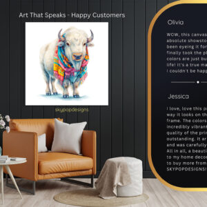 Bison with Scarf Art