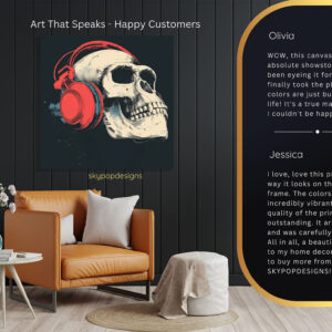 Skull Headphones Beat Art