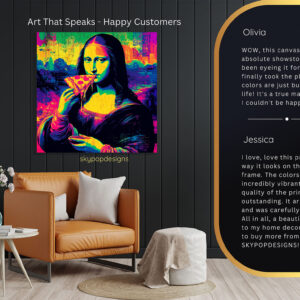 Mona Lisa Eating Pizza Art