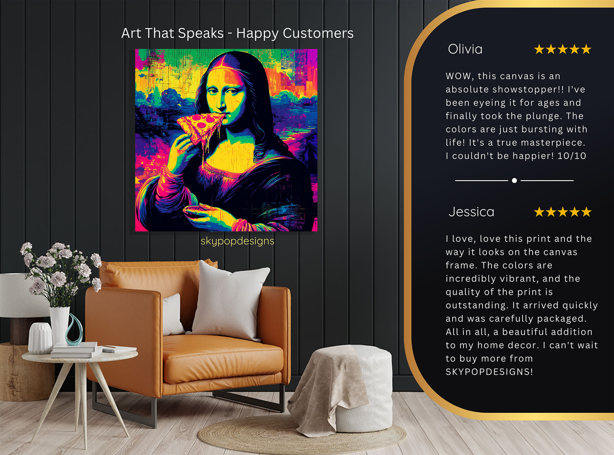 8.jpg Mona Lisa Eating Pizza Art