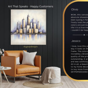 City Skyline Reflection Art