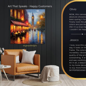 London Cafe Night Art