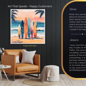 Surfboard Sunset Beach Art