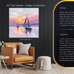 Sunset Sailboats Art