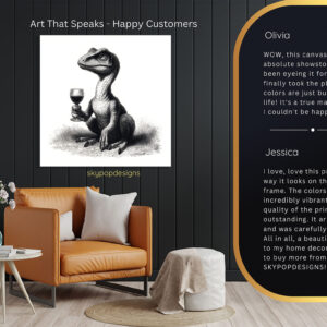 Velociraptor Wine Time Art