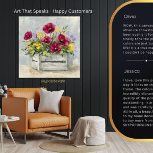 Poppy Floral Crate Art