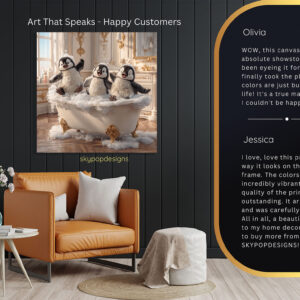 Penguin Bubble Bath Art