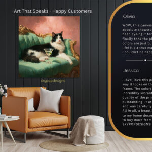 Sophisticated Cat Martini Art