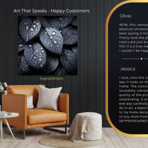 Dew Drops on Dark Leaves Art