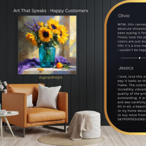 Sunflowers Lavender Vase Art