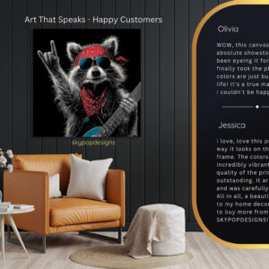 Raccoon Guitarist Art