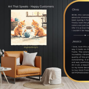 Kitten Playing with Yarn Art