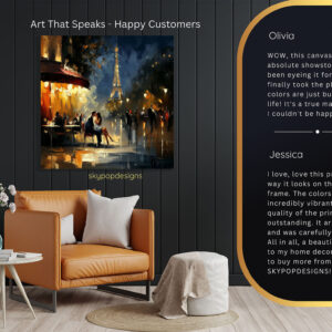 Paris Cafe Couple Art