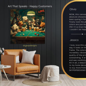 Dog Playing Pool Art