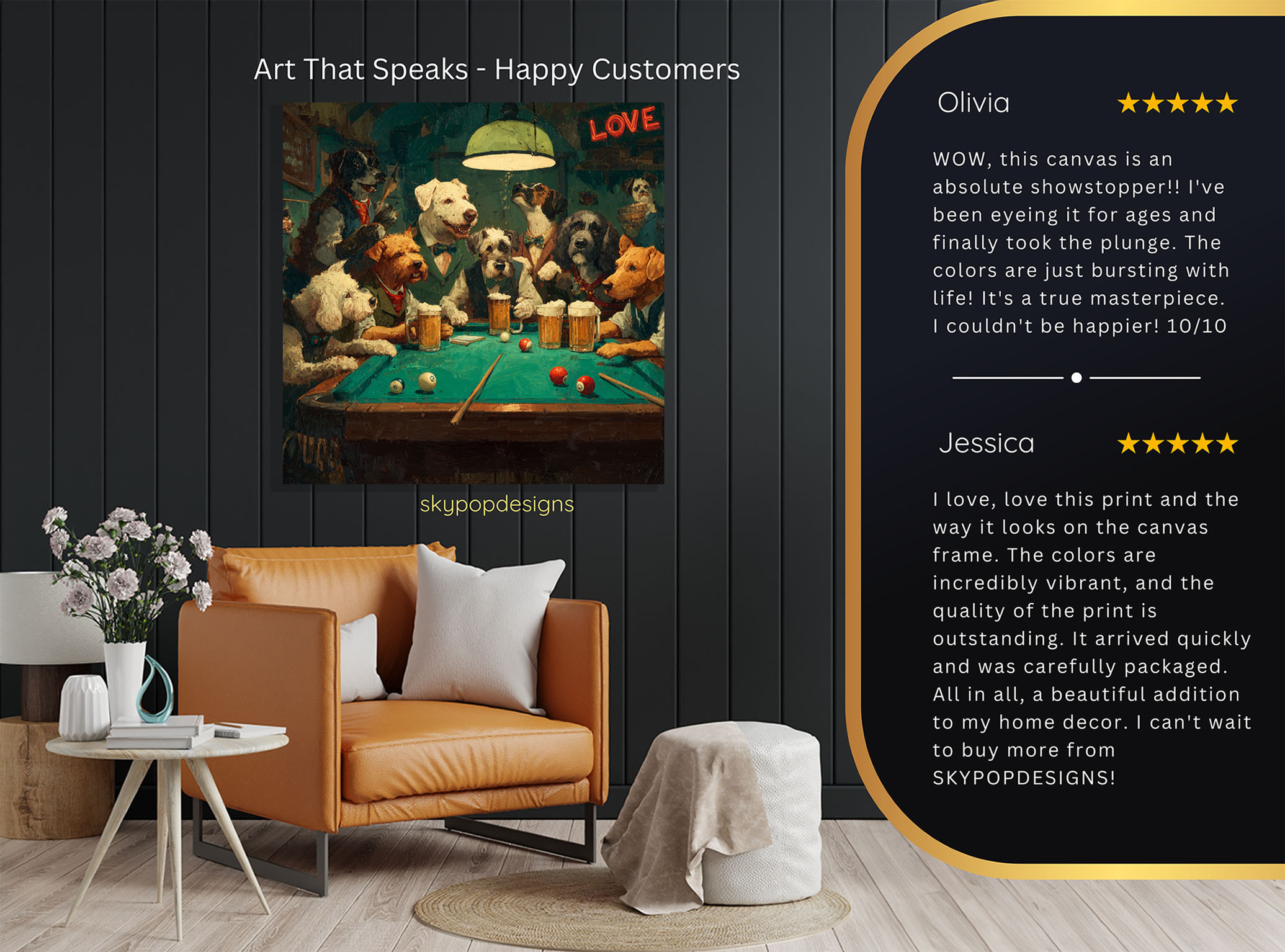 8.jpg Dog Playing Pool Art