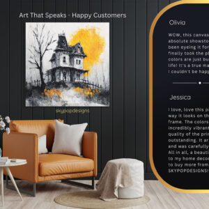 Haunted House Moonscape Art