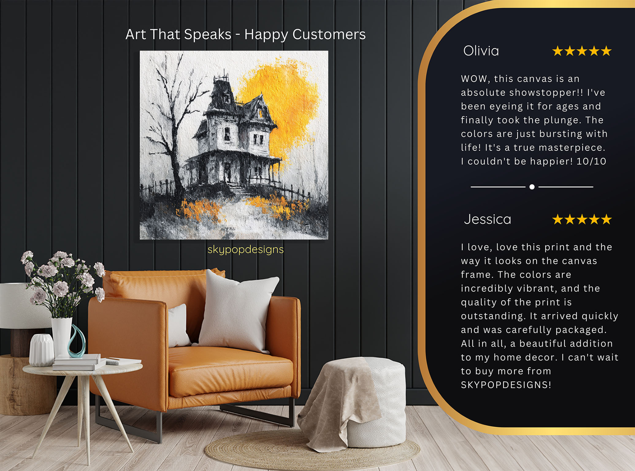 8.jpg Haunted House Moonscape Art