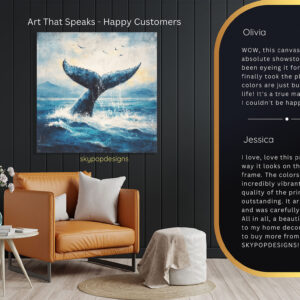 Whale Tail Splash Art