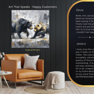 Bull and Bear Fight Art