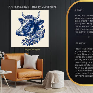 Highland Cow Floral Art