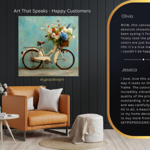 Vintage Bicycle Floral Bouquet Art