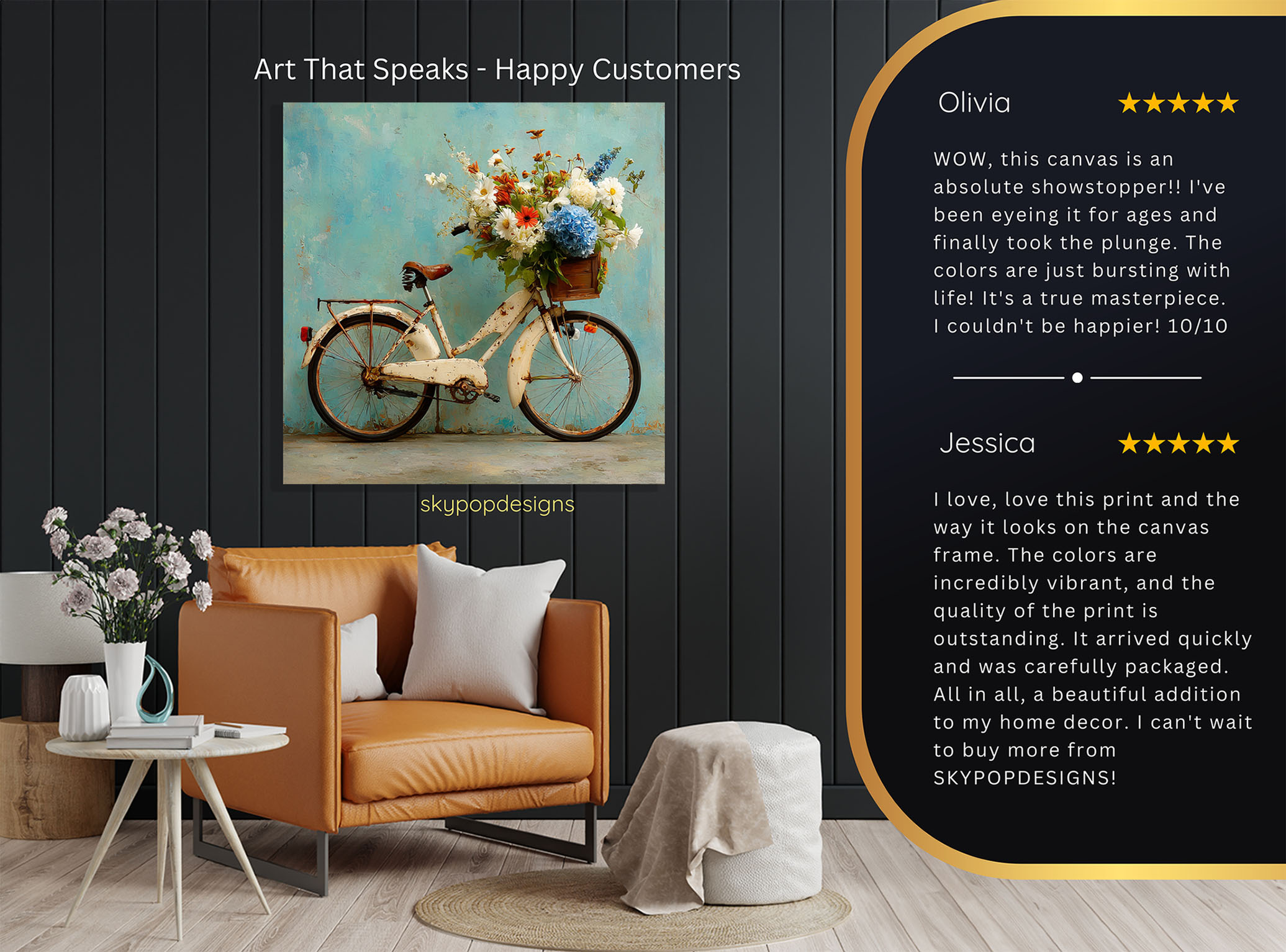 8.jpg Vintage Bicycle Floral Bouquet Art