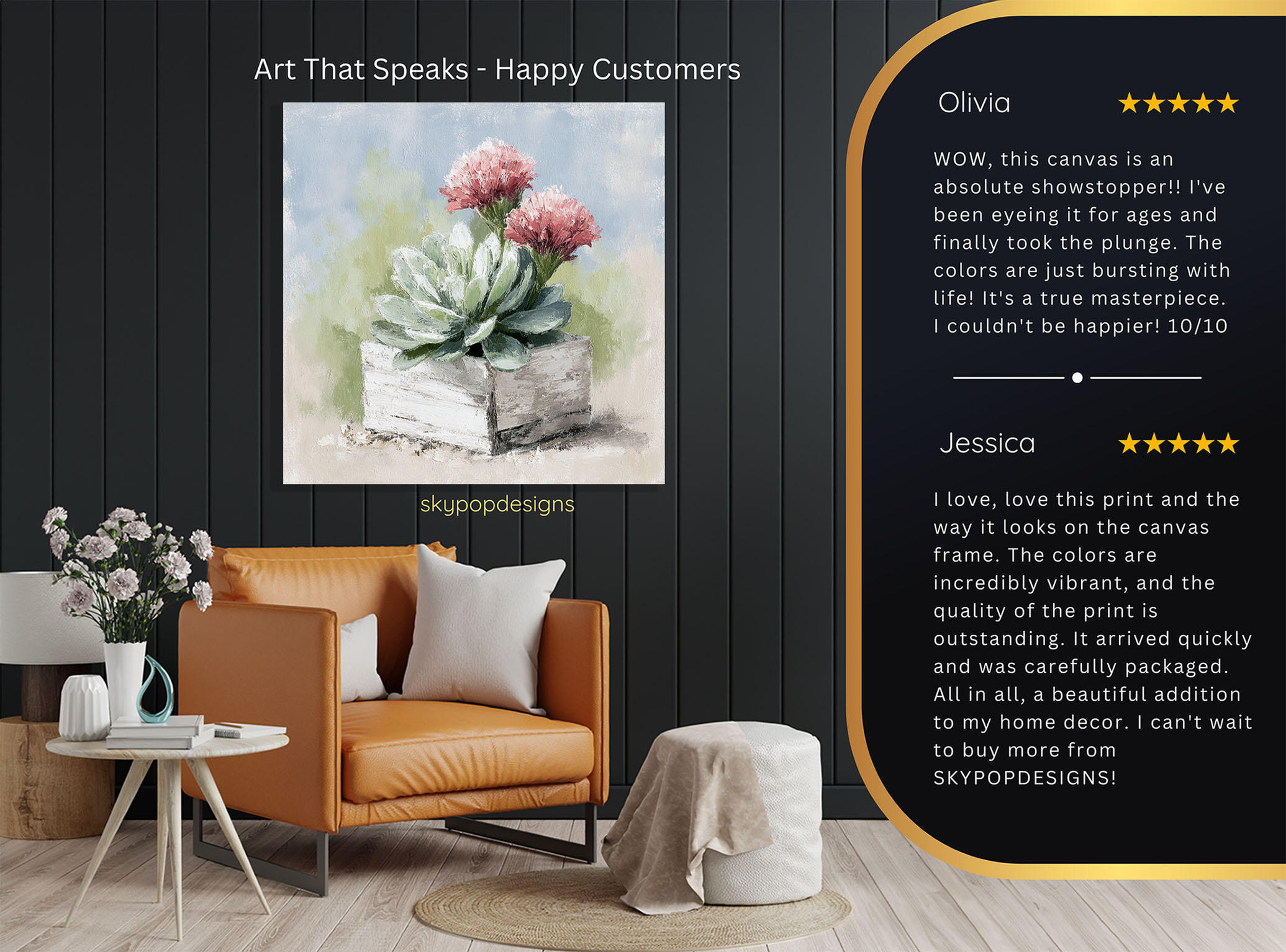 8.jpg Succulent and Pink Flower Pot Art