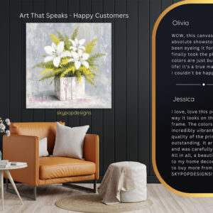 White Lily Arrangement Art