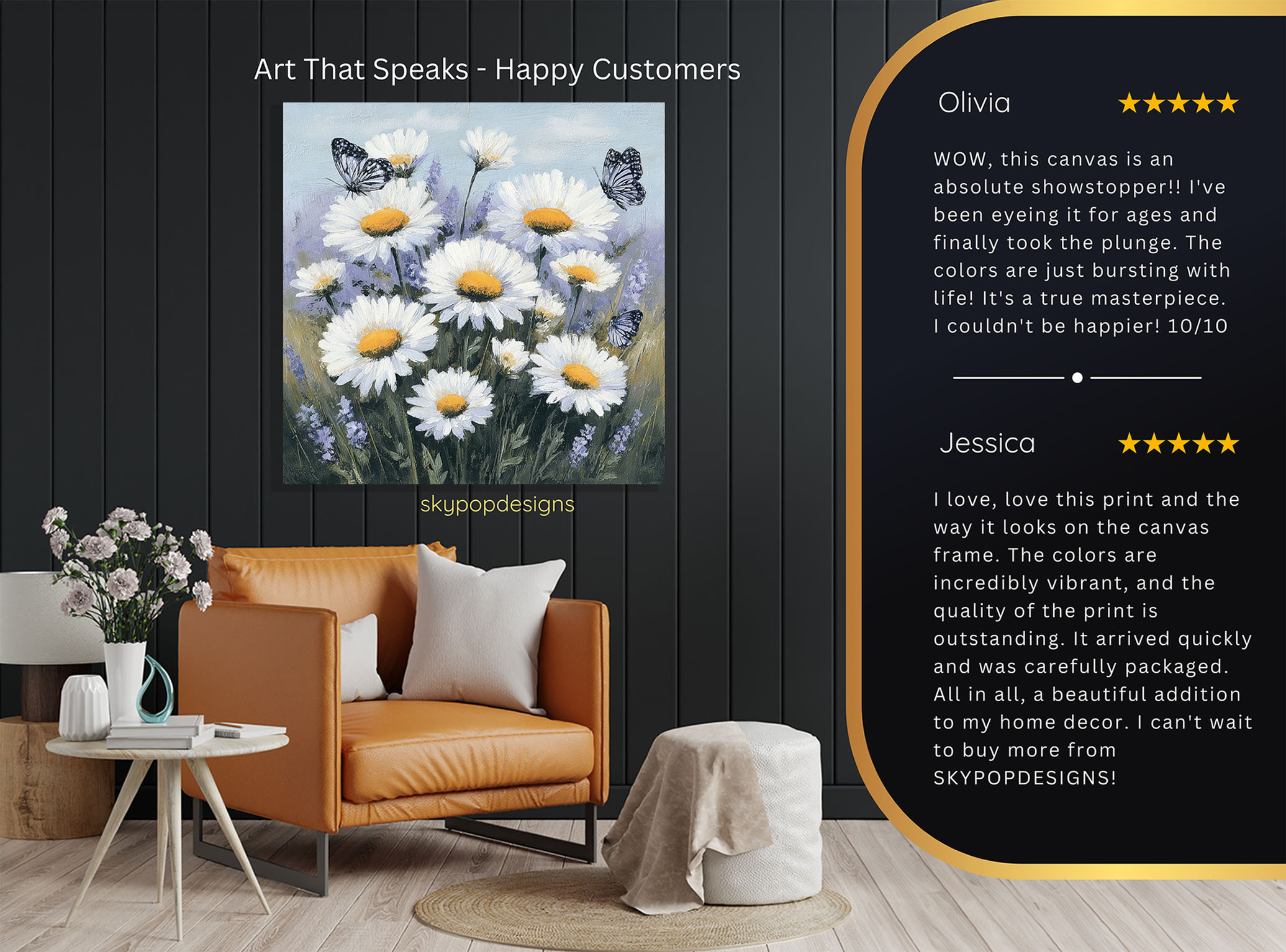 8.jpg Daisy Field Butterfly Art