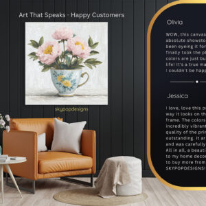 Pink Peony Teacup Art