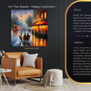 Rainy Evening Cafe Scene Art