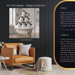 Penguin Bubble Bath Art