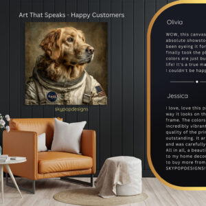 Golden Retriever Astronaut Art