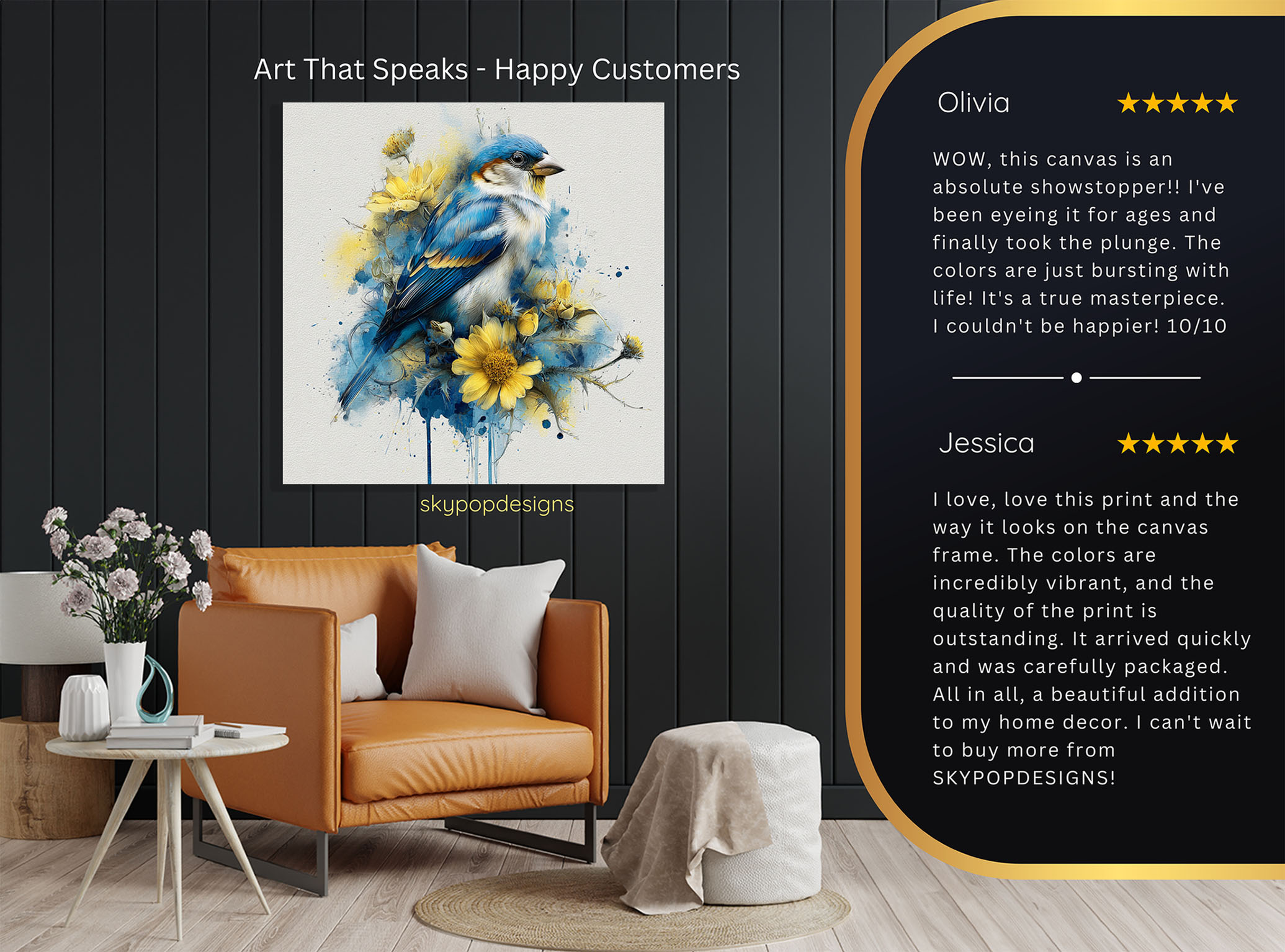 8.jpg Bluebird and Golden Bloom Art