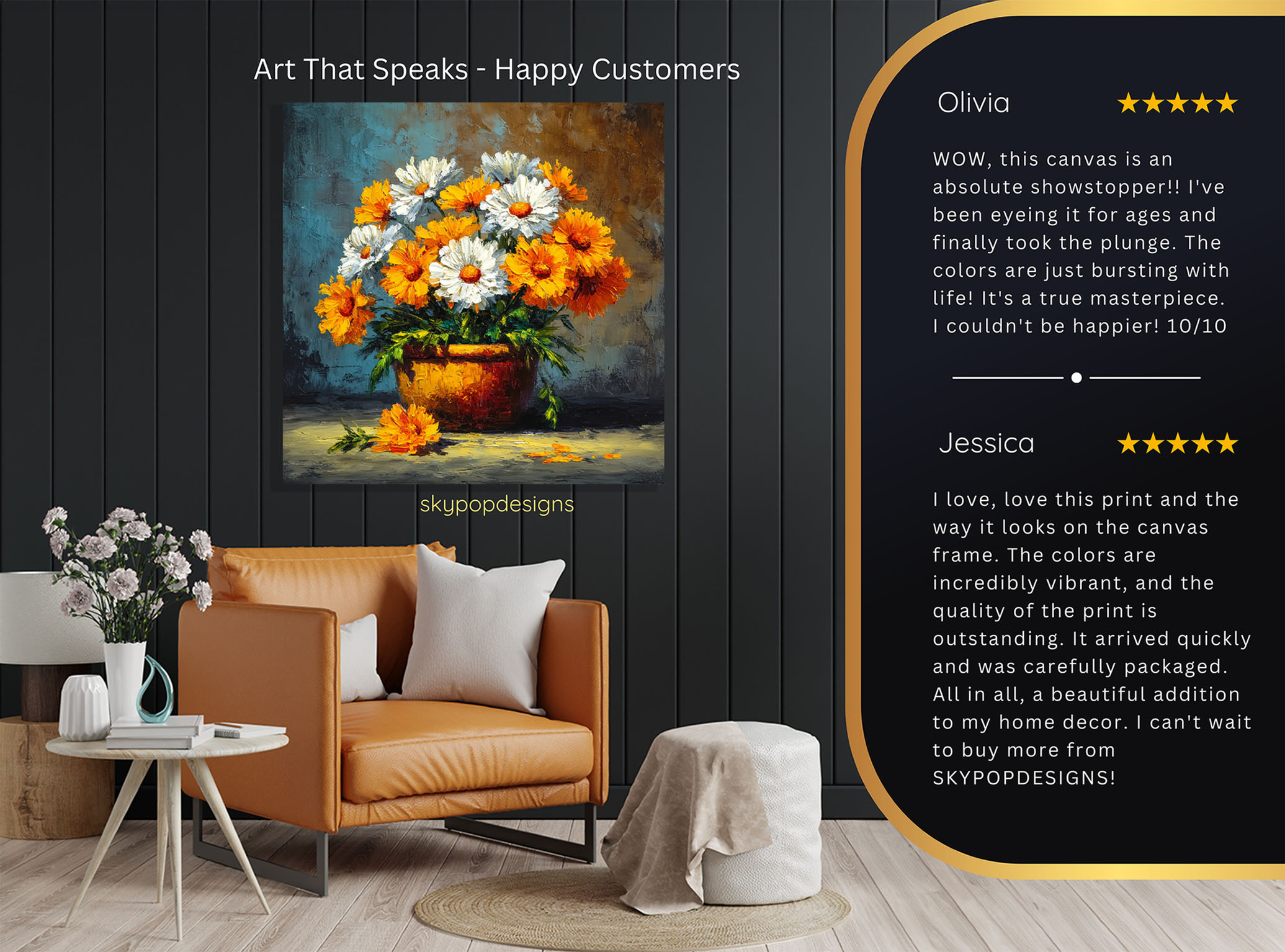 8.jpg Vibrant Daisy Bouquet Art