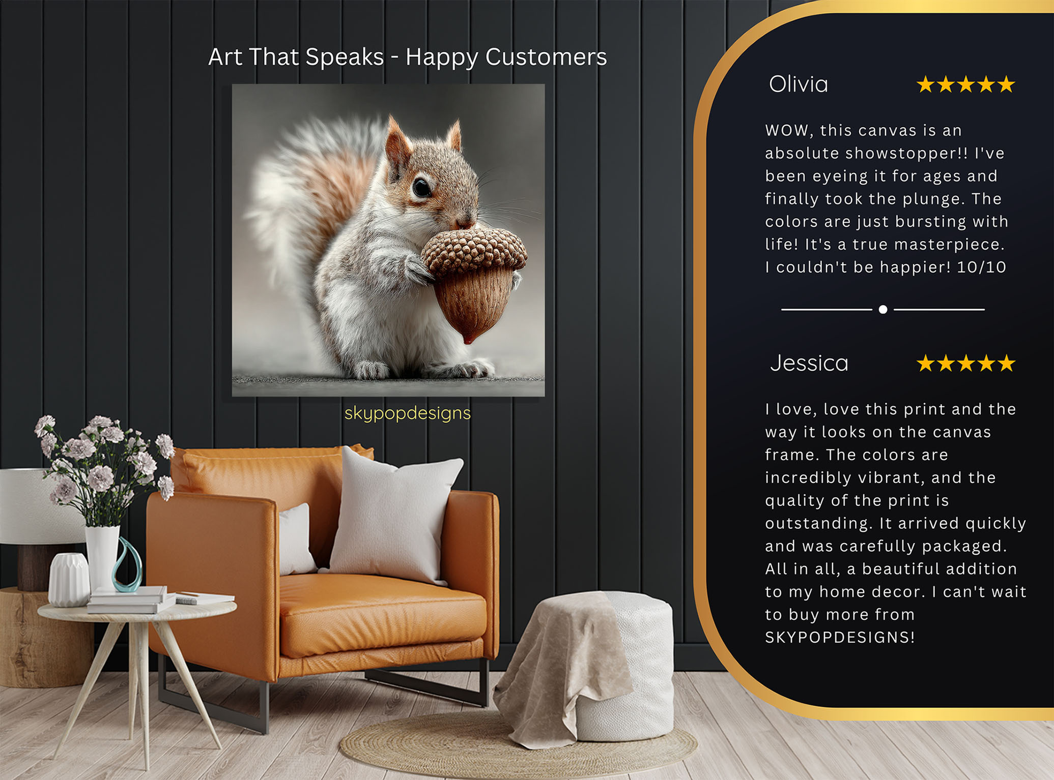 8.jpg Squirrel with Acorn Art