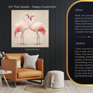 Flamingo Love Heart Art