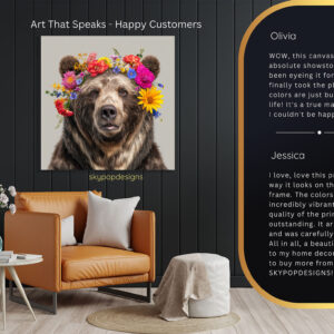 Bear Flower Crown Art