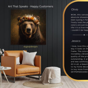 Bear with Flower Crown Art