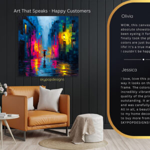 Rainy Night Cityscape Art