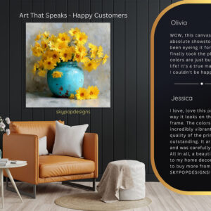 Yellow Daisy Pot Art