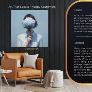 Woman Holding Hydrangea Art