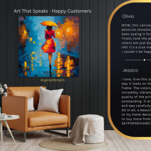 Woman with Umbrella Art