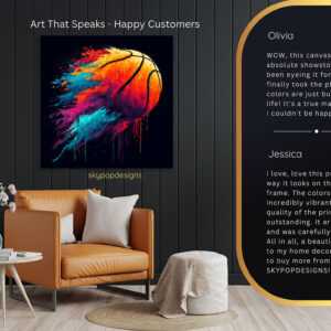 Basketball Splash Abstract Art